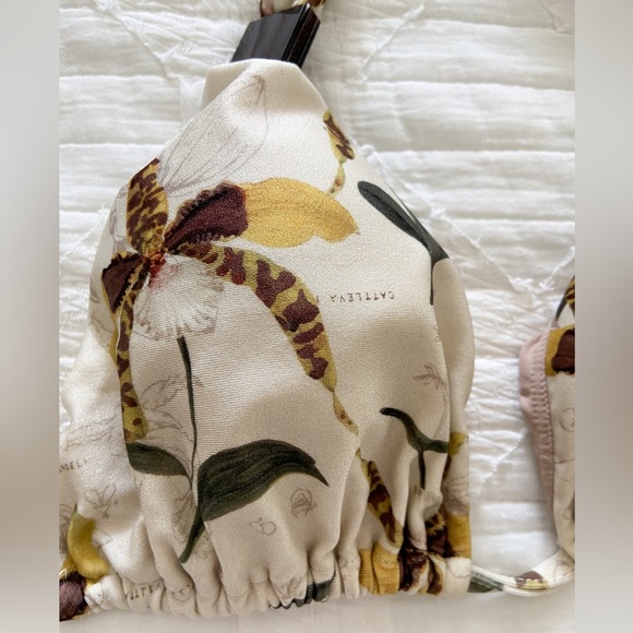 Adriana Degreas Long Triangle Bikini Leopard Orchid Print size Large new no tags - Picture 3 of 6